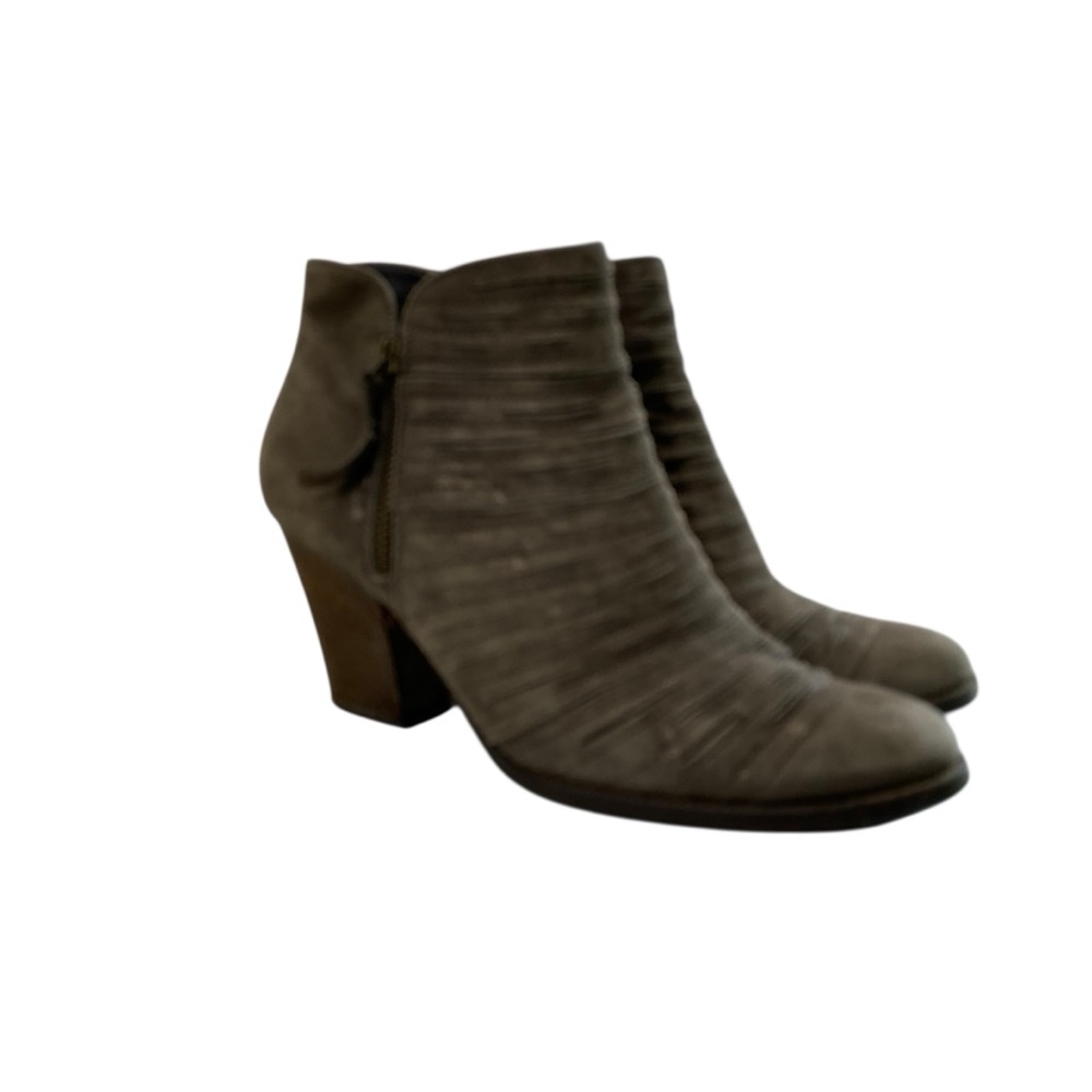 Paul Green Malibu Sliced Chunky Nobuck Leather Ankle Bootie 5 Metallic Taupe